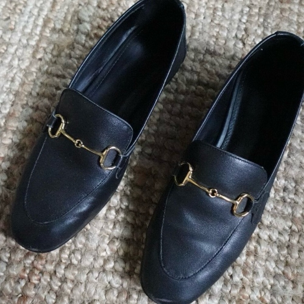 Mango Horseshoe Loafer Black Genuine Leather 37